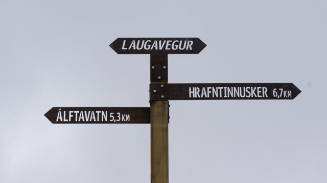 Signpost on the Laugavegur trail